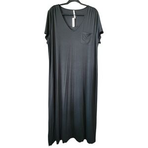 Soma Cool Nights PJ  Long Sleepshirt Women's XL Black Midi Maxi NWT